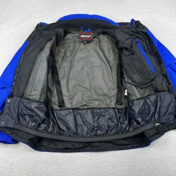 Marmot Jacket Mens Medium Blue Gore-Tex Pro Shell Full Zip Mesh Lined Outdoors‎